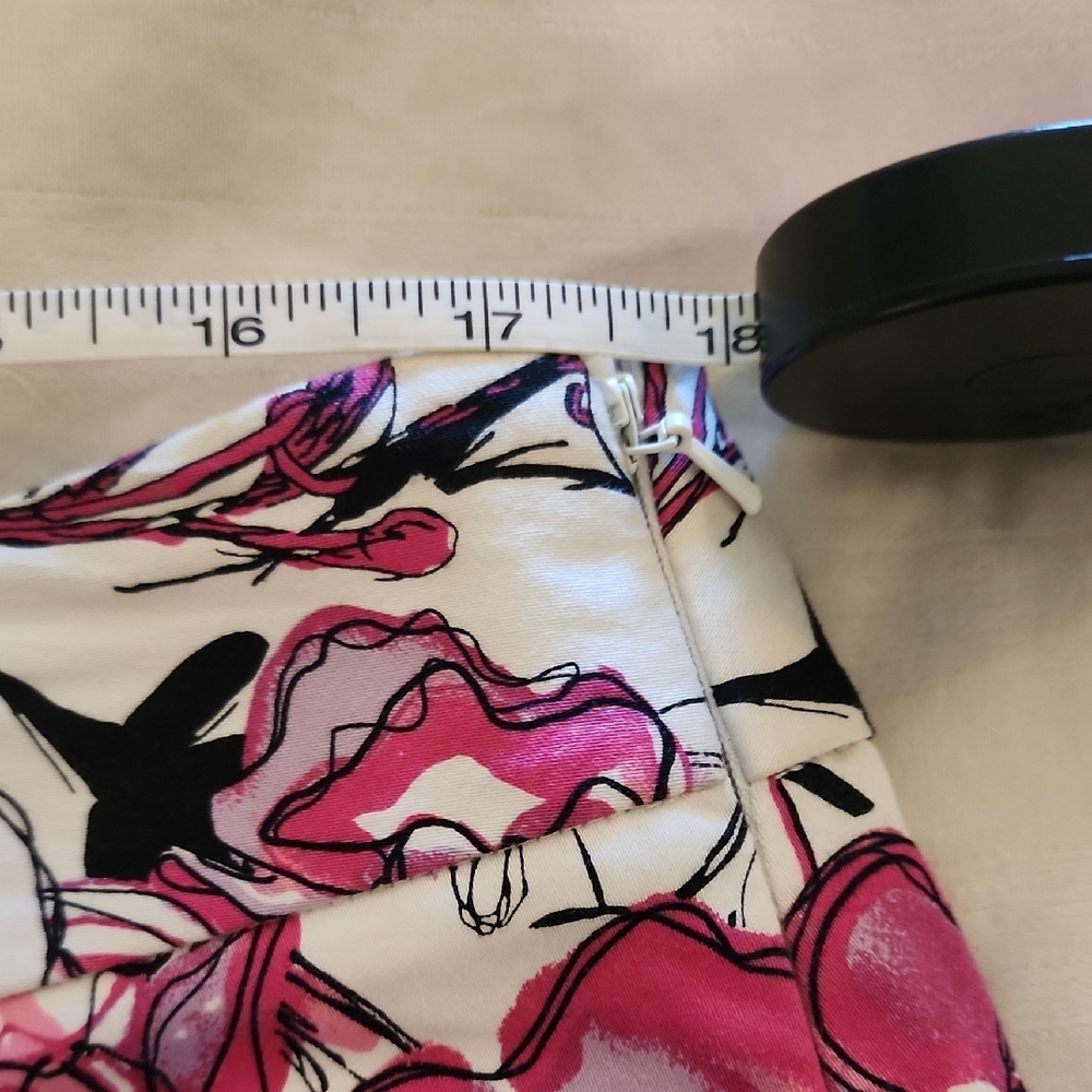 Lane Bryant Pink and White Floral A-Line Skirt - Picture 4 of 5